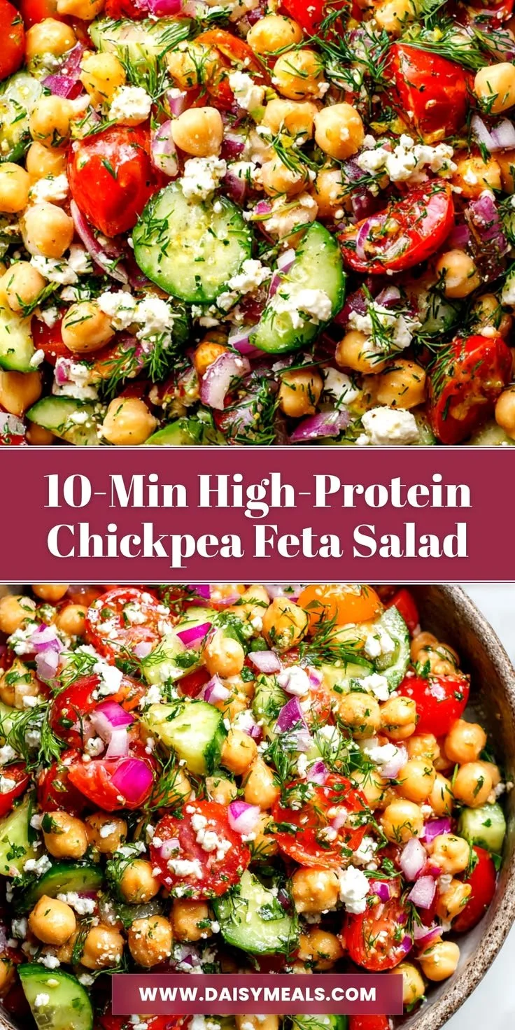 Zesty chickpea and cucumber salad in a bowl, perfect for a quick healthy meal